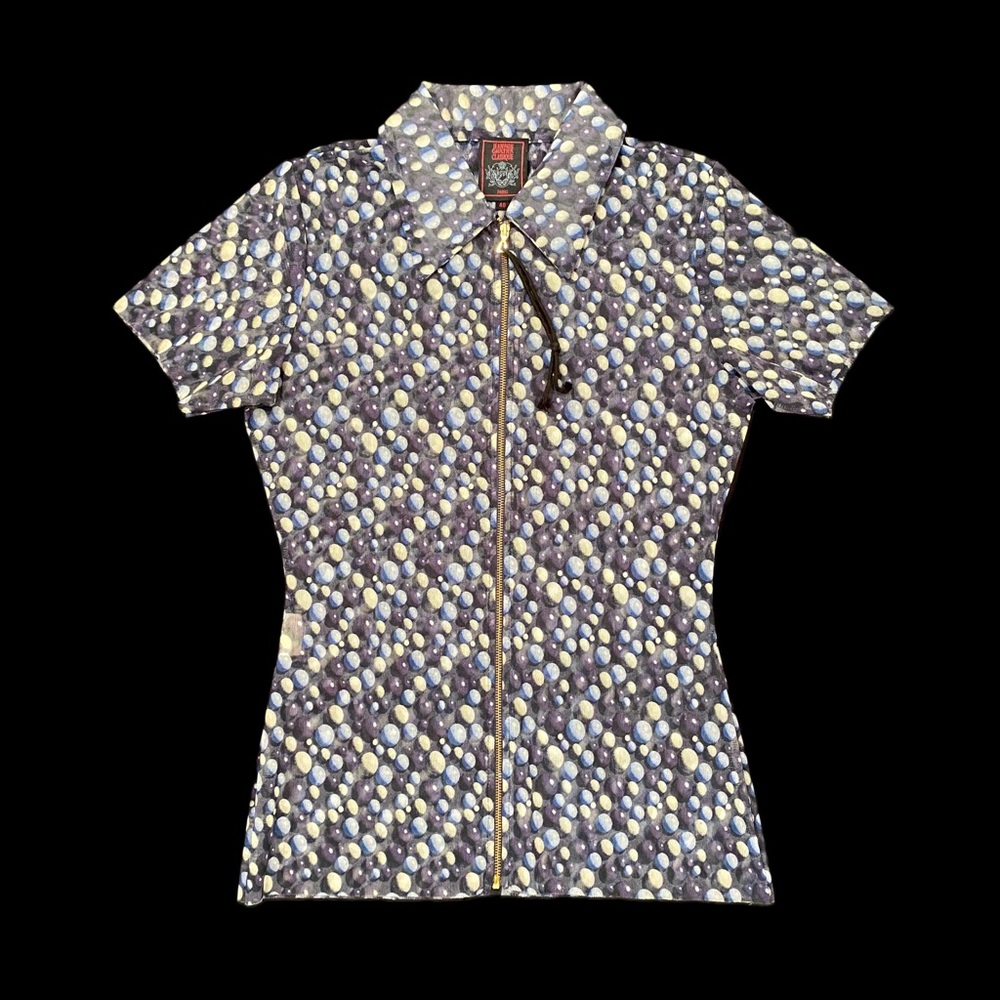 1998 Jean Paul Gaultier Cyber DNA Dotted Mesh Shirt